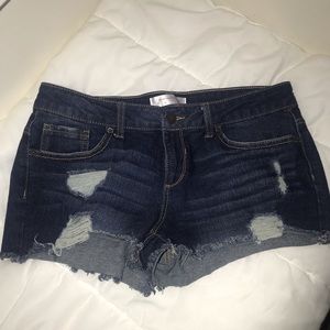 Distressed Jean shorts